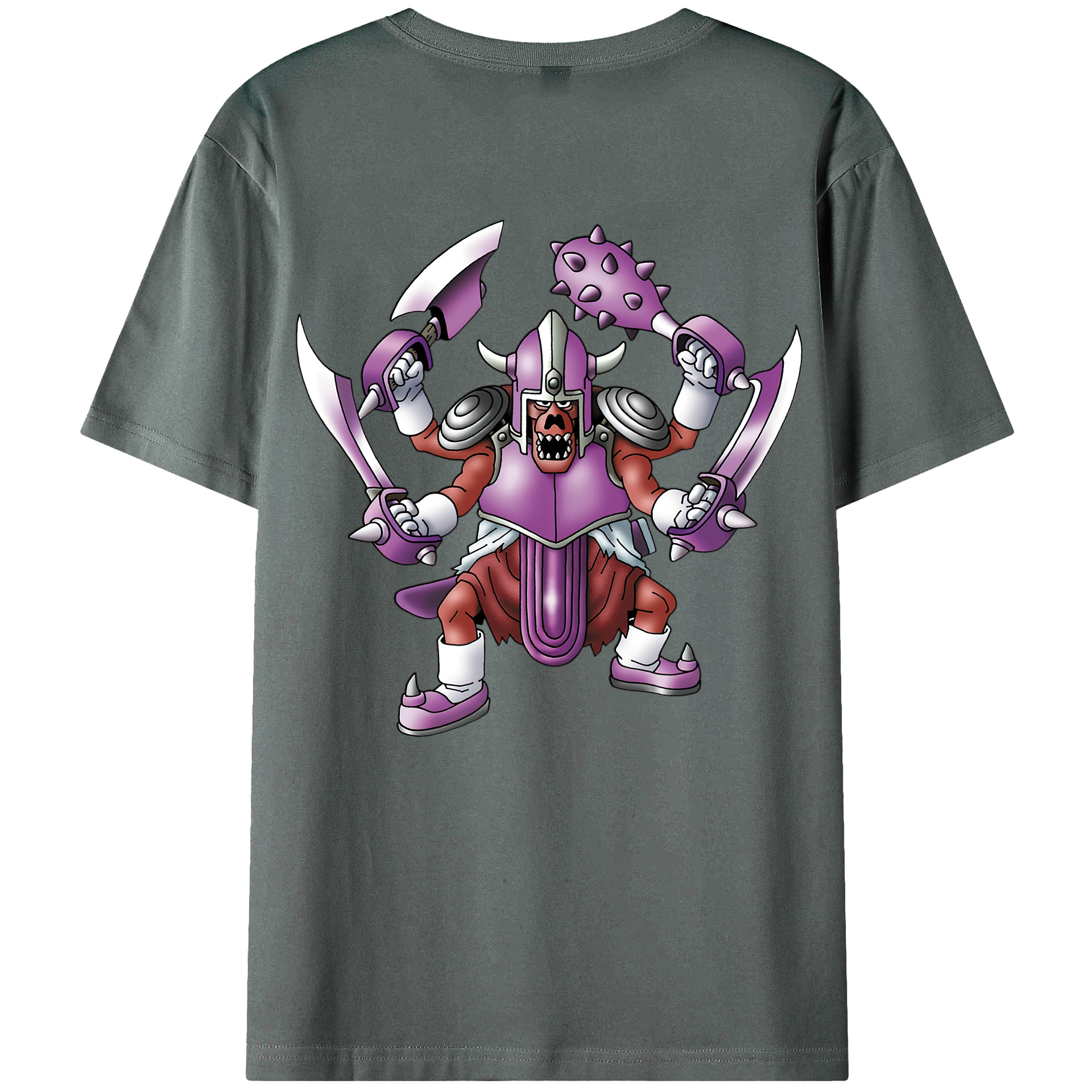 （画像用） ドラゴンクエスト Doragon Kuesuto Dragon Quest 綿100％ メンズ半袖Tシャツ（バックプリント） 通気性